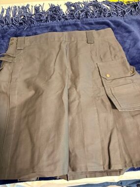 Men's Cargo Utility Kilt in Brown — Heavy-Duty Streetwear